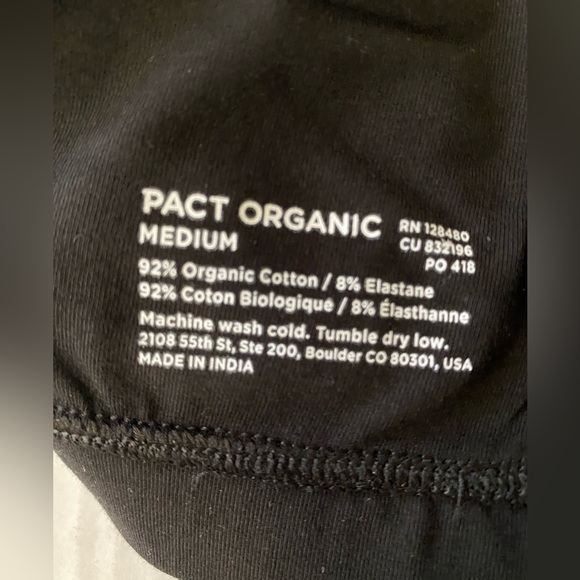 NWOT Pact Organic Scoop Neck Open Lattice Back Black Bralette Size M - Picture 7 of 10